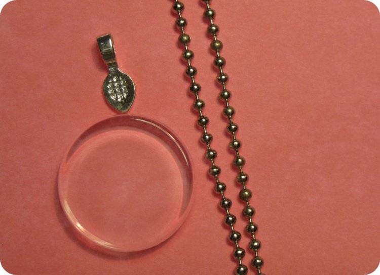 Glass Circle Tile DIY Necklace - Click Image to Close