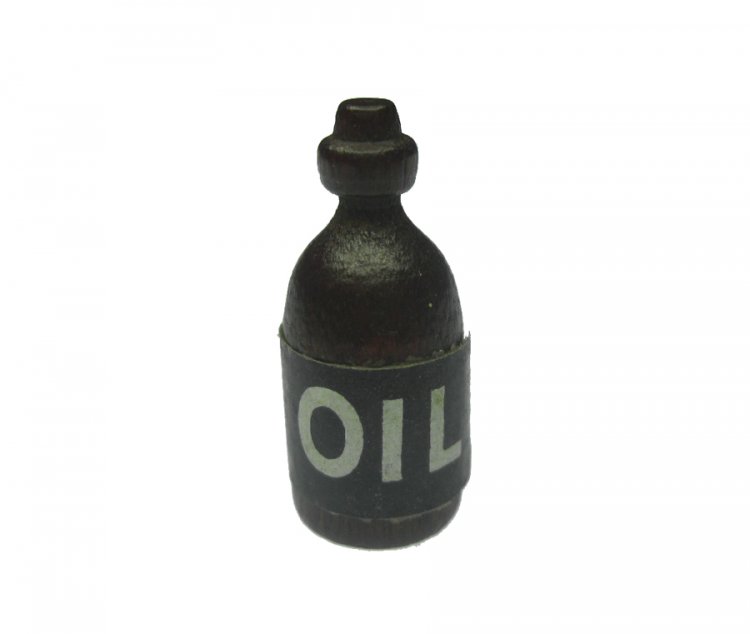 Wooden OIL Bottle Vintage Miniature (1) - Click Image to Close