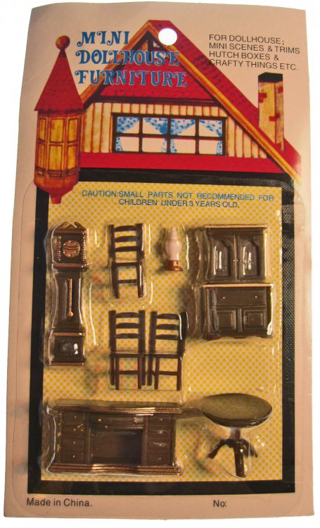 Mini Dollhouse Furniture Set : Dining Room - Click Image to Close
