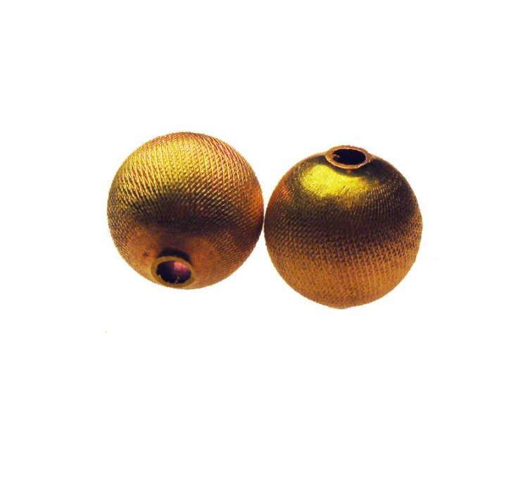 Textured Raw Brass Vintage Beads (6) - Click Image to Close