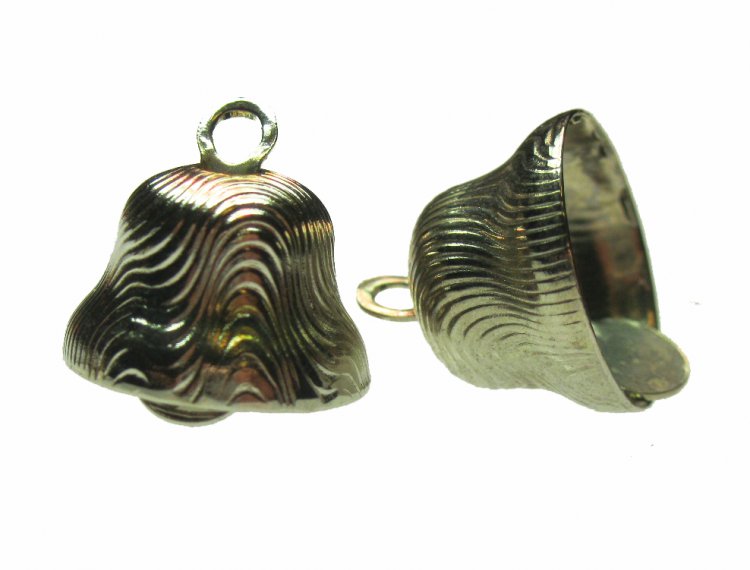 Silvertone Vintage Bell Charms (4) - Click Image to Close