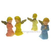 Praying Angels with Gold Wings Vintage Plastic Miniatures (4)