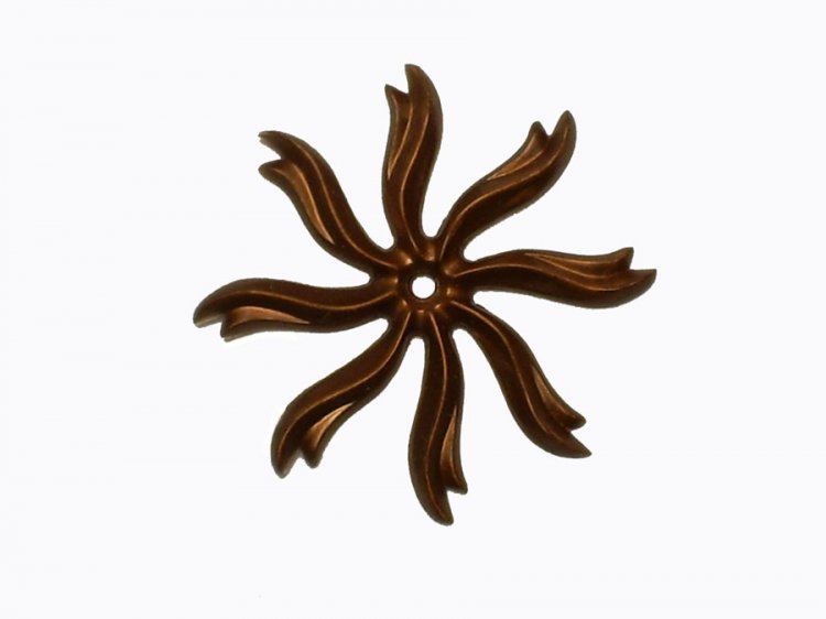 Coppery Brown Wavy Vintage Stacking Flower (1) - Click Image to Close