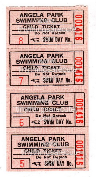 Swim Club Vintage Tickets (12) - Click Image to Close
