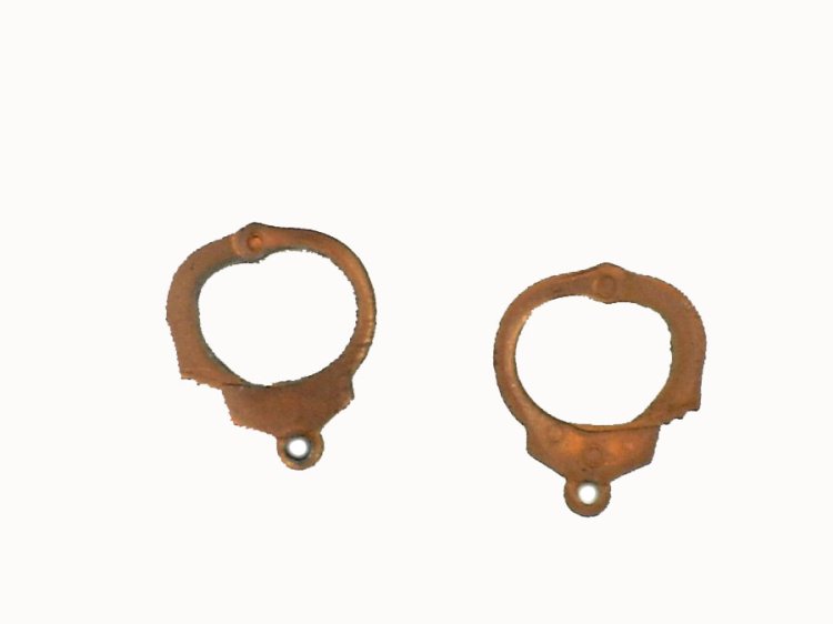 Handcuff Vintage Brass Charms (10) - Click Image to Close