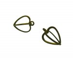 Brass Heart Cage Vintage Charm Drops (6)
