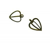 Brass Heart Cage Vintage Charm Drops (6)