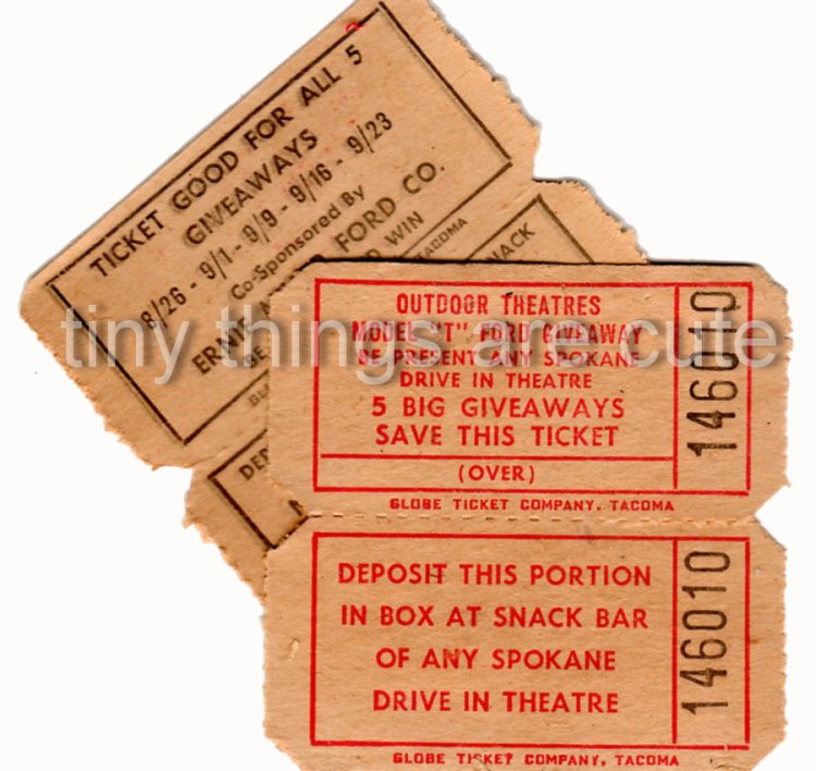 MODEL T Vintage Raffle Tickets (12) - Click Image to Close