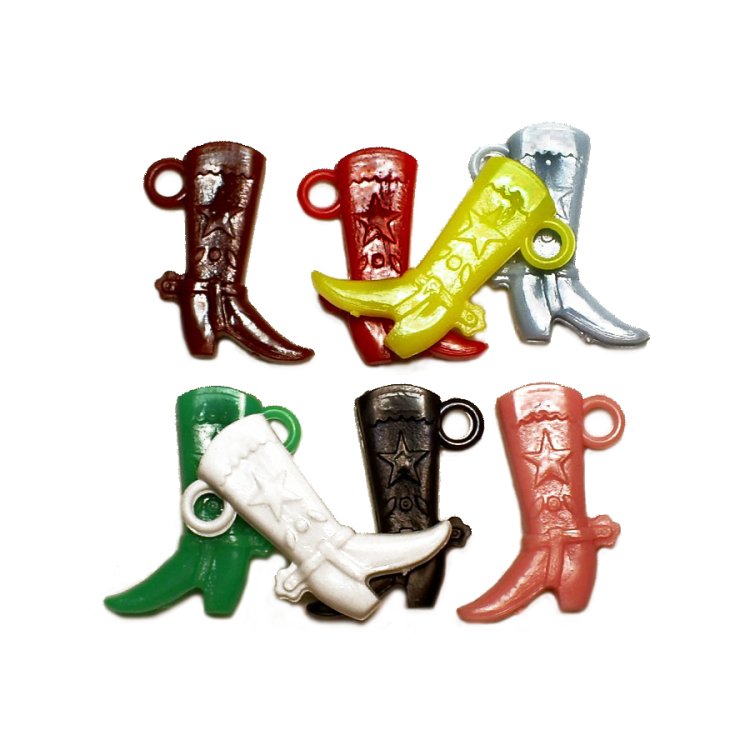 Cowboy Boot Plastic Charms (8) - Click Image to Close