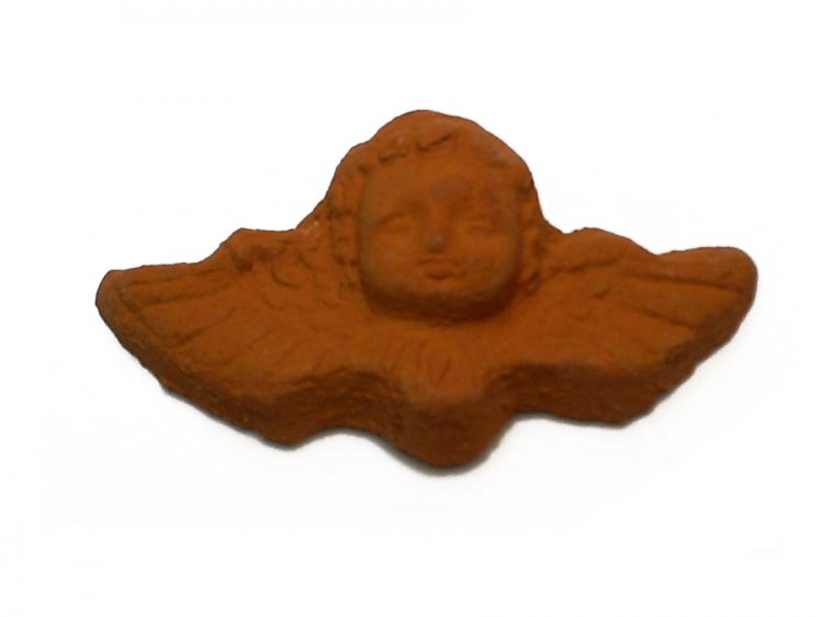 Terra Cotta Mini Cherub with Outstretched Wings (1) - Click Image to Close