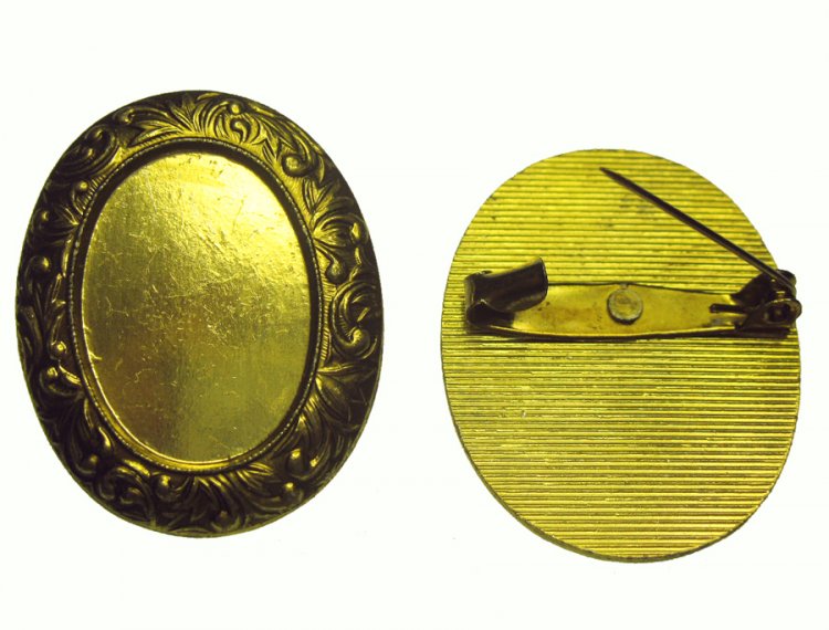 Oval Brooch Pin with Setting (2) - Click Image to Close