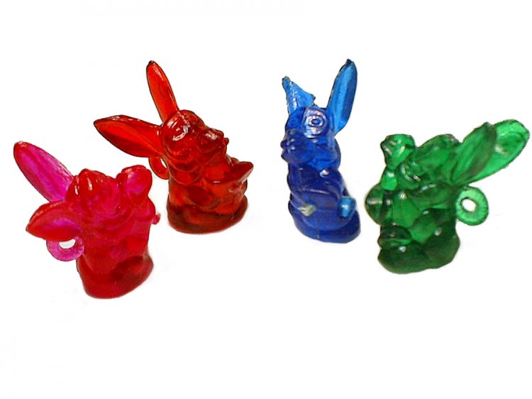 Colorful Donkey Vintage Plastic Charms (4) - Click Image to Close