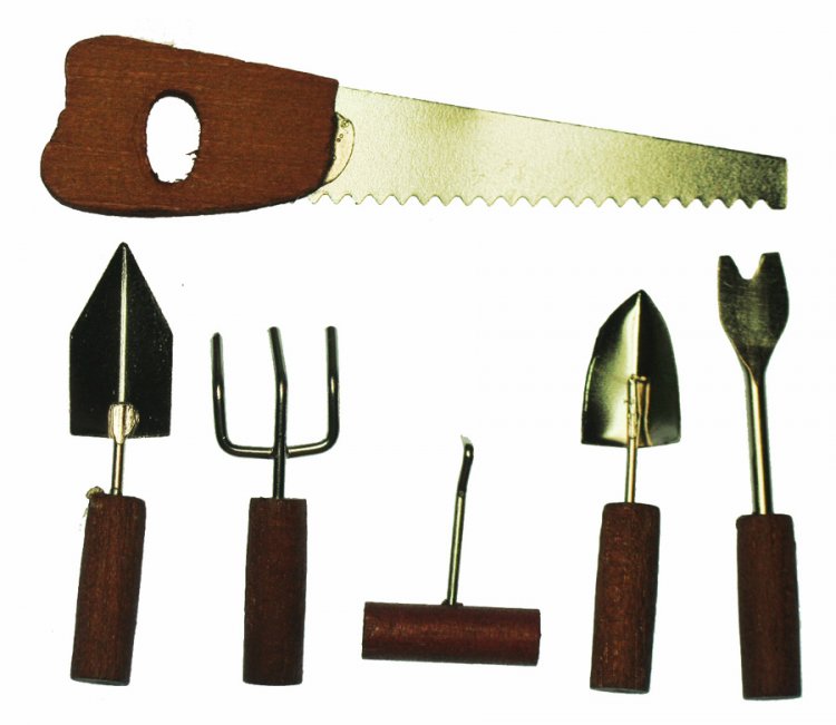 Metal and Wood Gardening Hand Tool Set - Click Image to Close