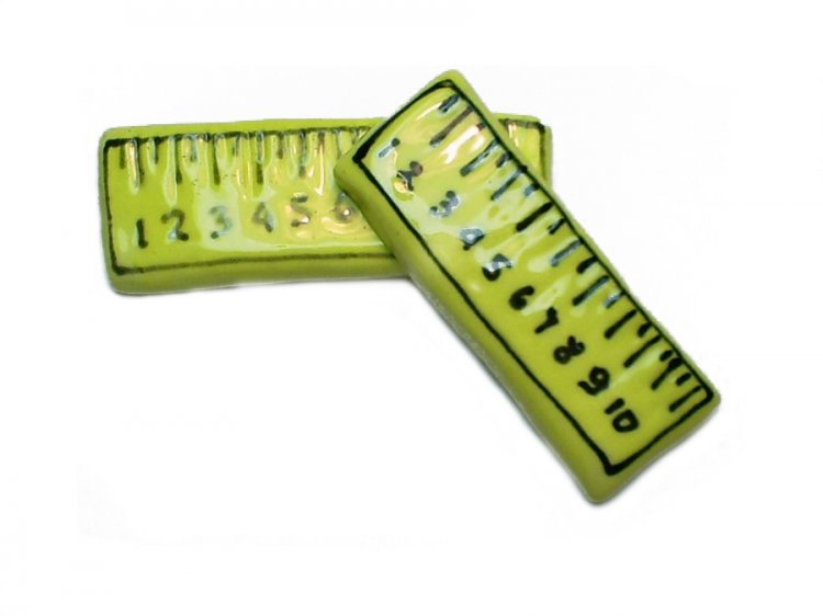 Mini Ceramic Ruler Flatback (1) - Click Image to Close