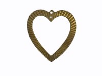 Open Heart Vintage Brass Charms (6)