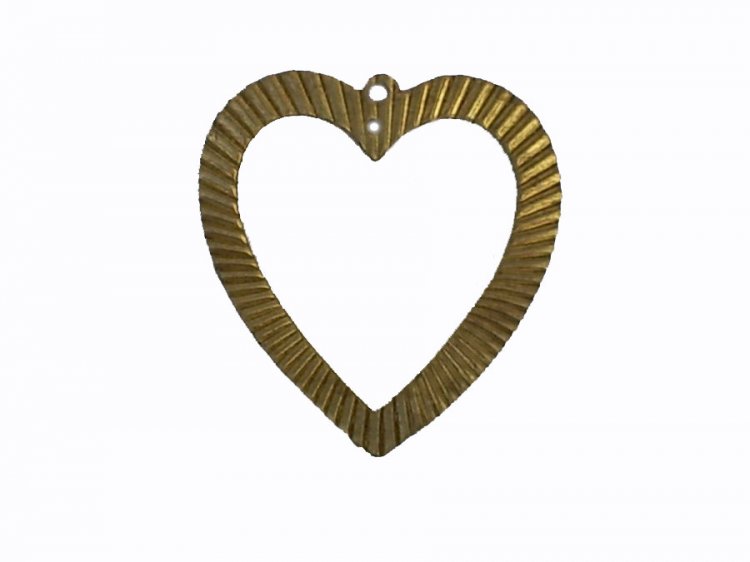 Open Heart Vintage Brass Charms (6) - Click Image to Close