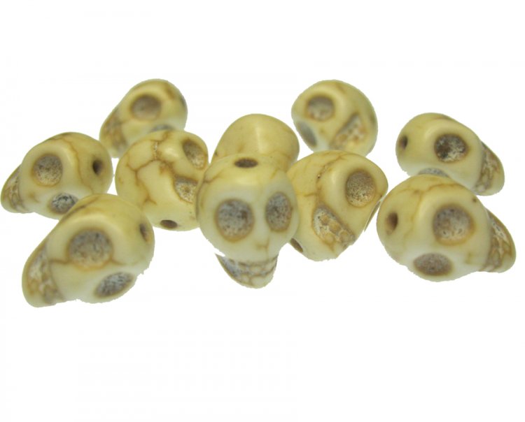 Howlite Skull 10mm Beads (10) - Click Image to Close