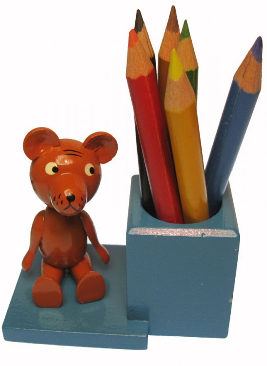 Bear Vintage Wooden Pencil Holder, Germany - Click Image to Close