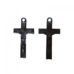 Black Crucifix Cross Plastic Charms (6)