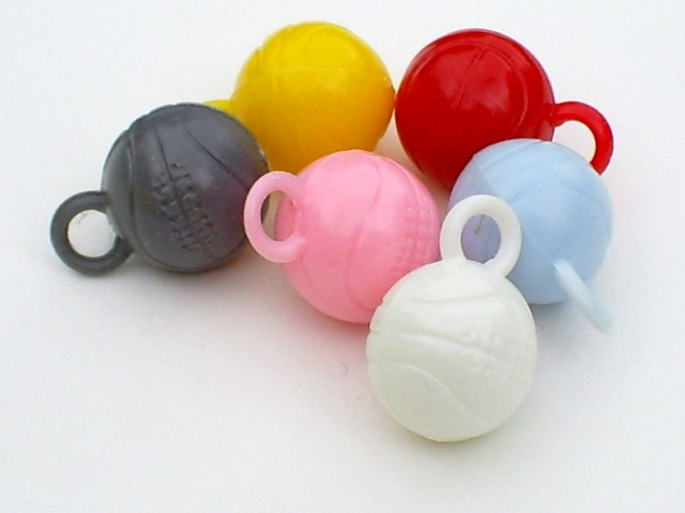 Volleyball Colorful Vintage Plastic Gumball Charms (8) - Click Image to Close