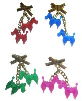 Twin Poodle Charms Vintage Gumball Pin (1)
