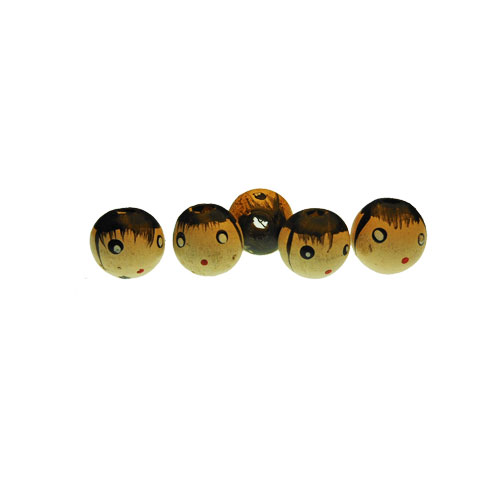 Vintage Wood Doll Head 14mm Beads (3) - Click Image to Close