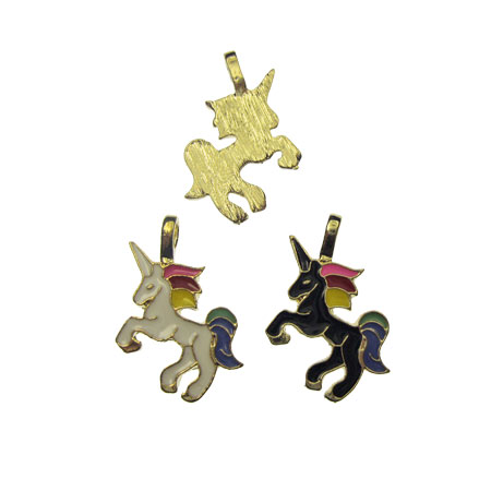 Unicorn Enamel Charm Pendants (2) - Click Image to Close