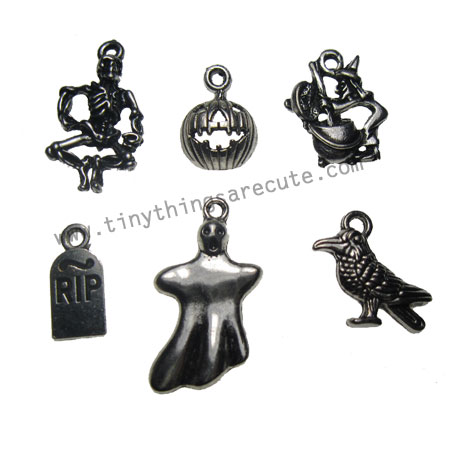 Halloween Cemetary Assorted Charms (6) - Click Image to Close
