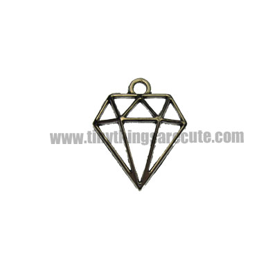 Open Diamond Silvertone Charms (6) - Click Image to Close