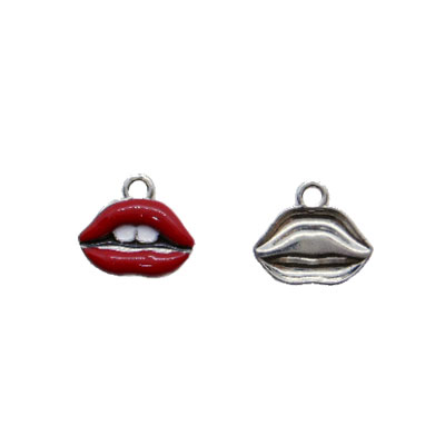Enamel Lips with Teeth Charms (2) - Click Image to Close