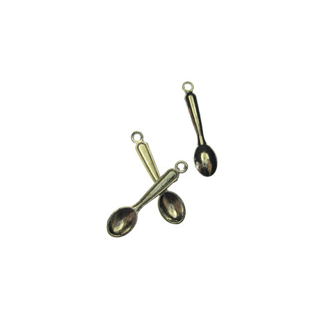Silver-tone Miniature Spoon Charms (8) - Click Image to Close