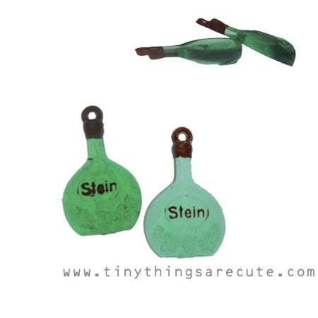 Green Booze Bottle Vintage Charms (2) - Click Image to Close