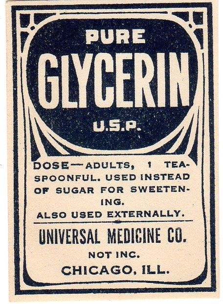 GLYCERIN Gummed Vintage Labels (6) - Click Image to Close