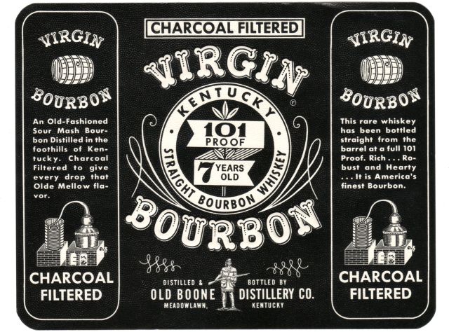 VIRGIN BOURBON Vintage Whiskey Label (1) - Click Image to Close