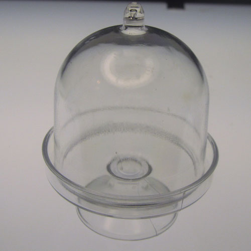 Clear Acrylic Display Dome on Stand, Mini - Click Image to Close