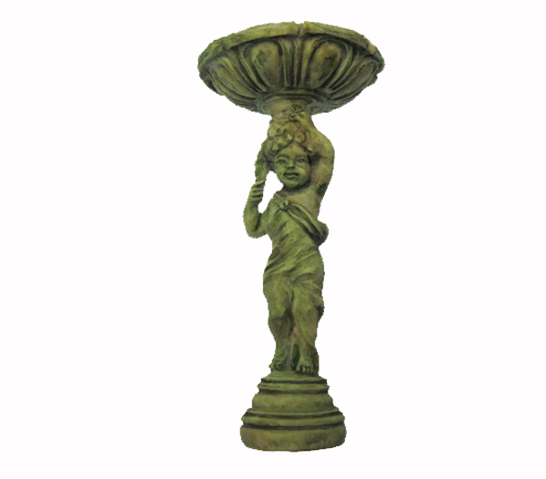 Cherub Bird Bath Mini Garden Statuary - Click Image to Close