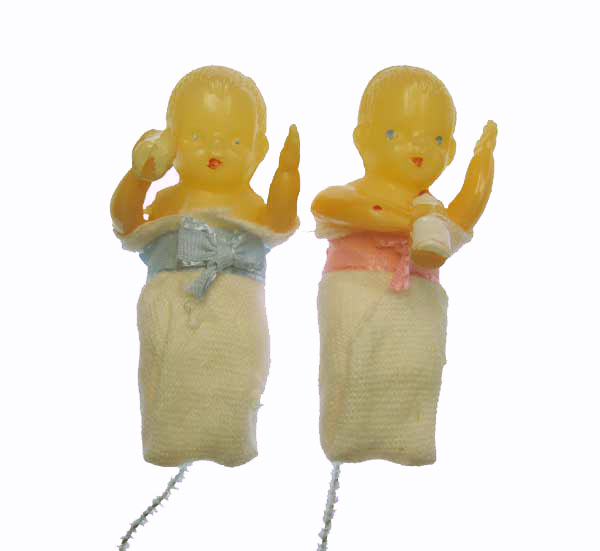 Vintage Swaddled Baby on Chenille Stem (3) - Click Image to Close