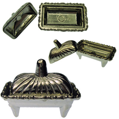 Silver Serving Tray with Lid Miniature - Click Image to Close
