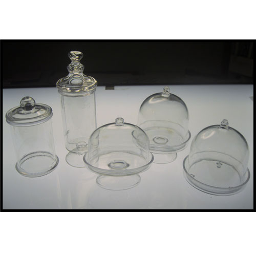 Clear Acrylic Display Apothecary Jar on Stand - Click Image to Close