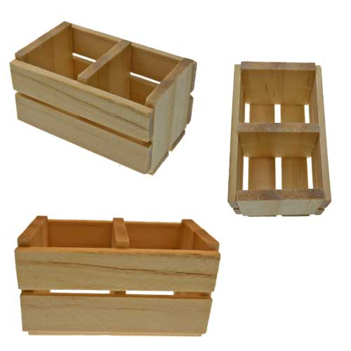 Divided Wooden Miniature Crate - Click Image to Close