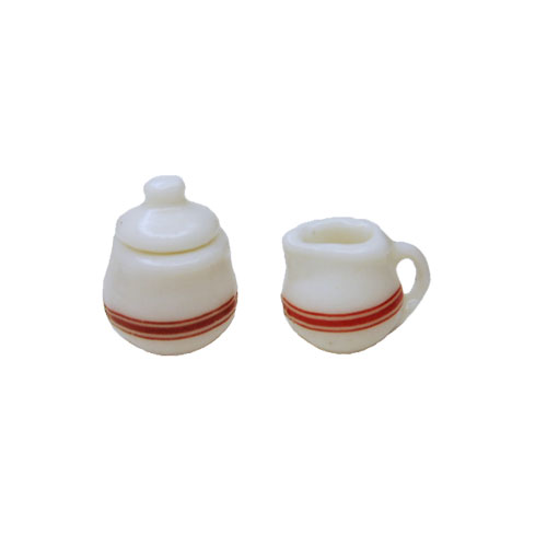 Ceramic Cream and Sugar 2pc Miniature Set - Click Image to Close