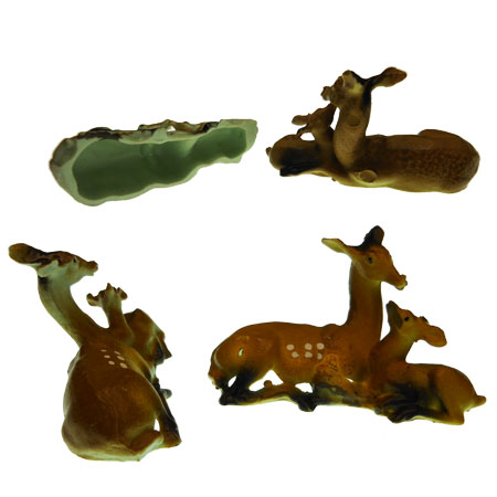 Doe + Fawn Deer Plastic Miniatures 2pc Package - Click Image to Close