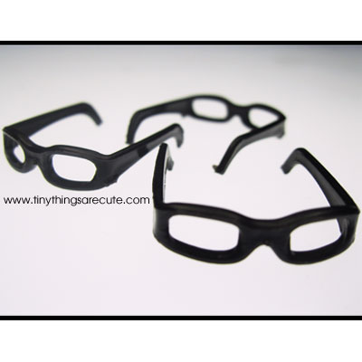Black Plastic Trendy Nerd Doll Eyeglasses (3) - Click Image to Close