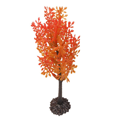 Leafy Orange Fall Plastic Mini Tree (3) - Click Image to Close