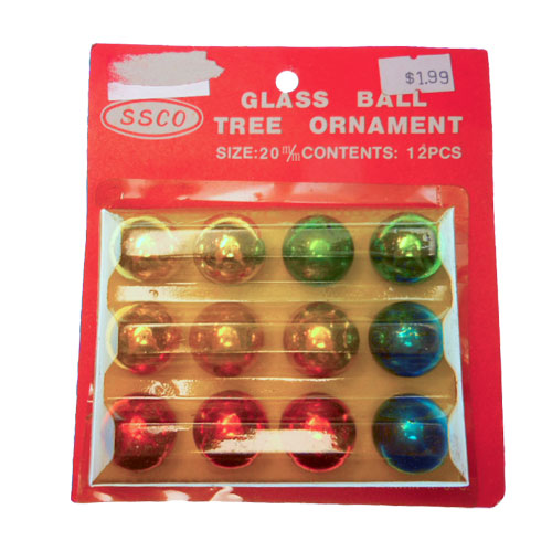 SSCO 12pc Glass Ball Tree Ornaments - Click Image to Close