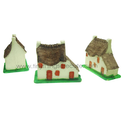 Thatch Roof Cottage House Vintage Miniature (1) - Click Image to Close