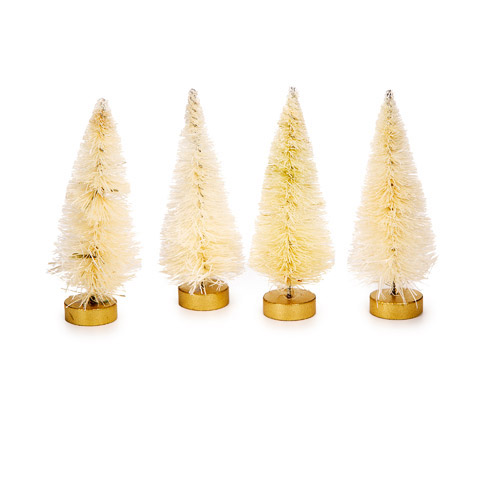 Natural Cream Color Sisal Bottlebrush Tree 3" (4) - Click Image to Close