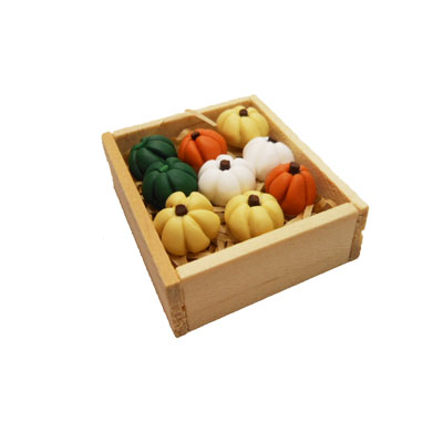 Pumpkin Wooden Crate Miniature - Click Image to Close