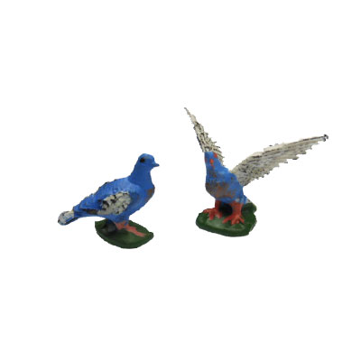Pair of Tiny Painted Bird Vintage Miniatures (2) - Click Image to Close