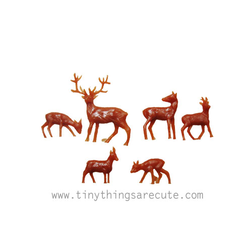 Wee TEENY TINY Herd of Deer Vintage Miniature Set - Click Image to Close